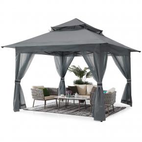 3.9x3.9M Outdoor Canopy Pop Up Luxury Garden Gazebo With Mosquito Netting Gazebo Tent